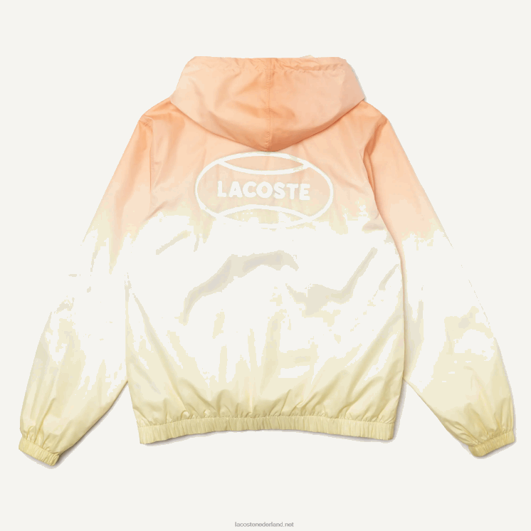 Lacoste live light pullover windjack 0828H1281 oranje wit geel z81 Heren