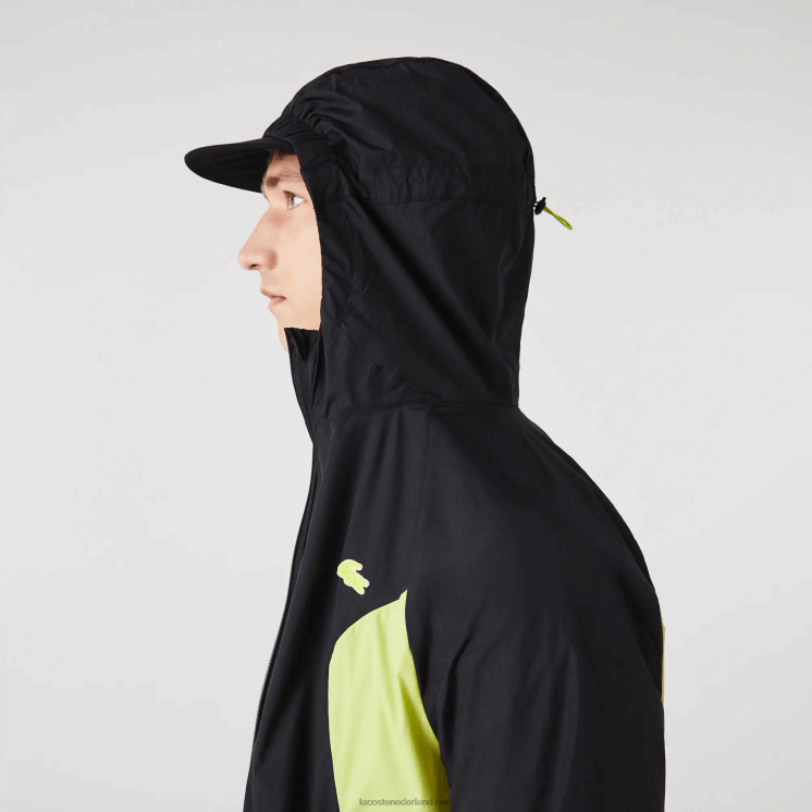 Lacoste opvouwbaar windjack 0828H1254 zwart geel 60r Heren