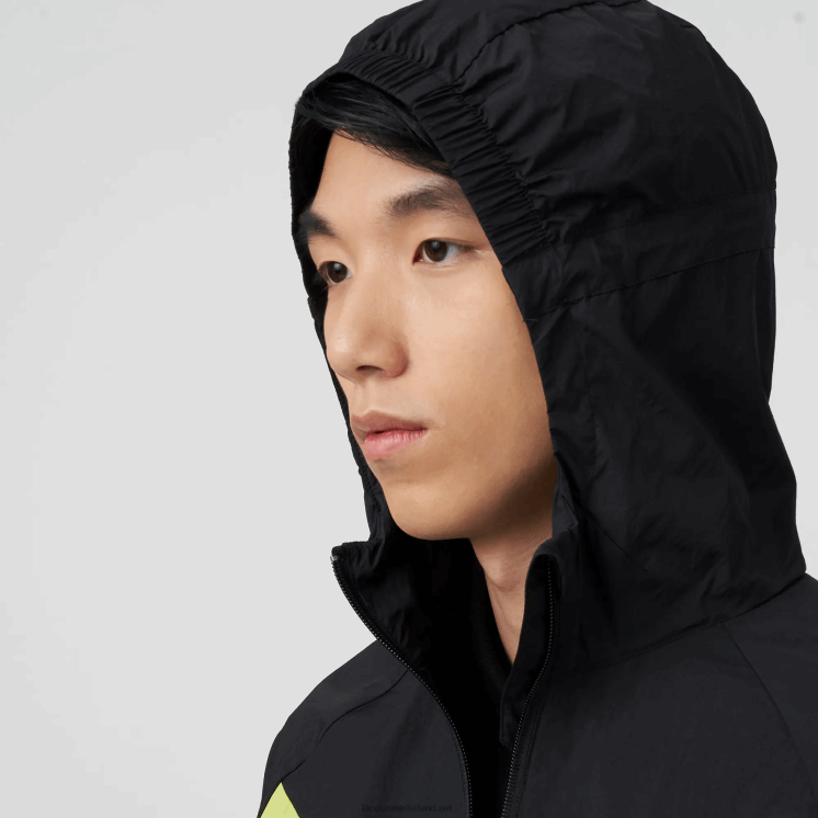 Lacoste opvouwbaar windjack 0828H1254 zwart geel 60r Heren