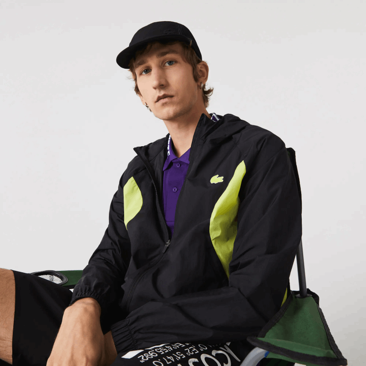 Lacoste opvouwbaar windjack 0828H1254 zwart geel 60r Heren