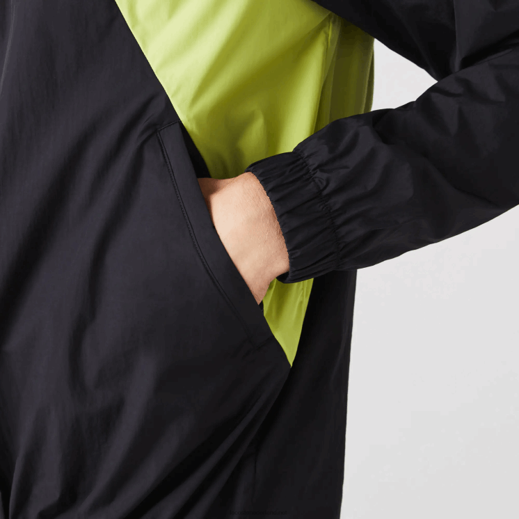 Lacoste opvouwbaar windjack 0828H1254 zwart geel 60r Heren