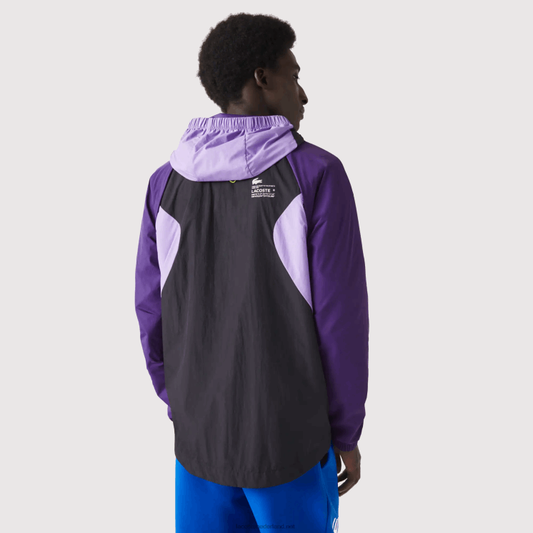 Lacoste opvouwbaar windjack 0828H1255 zwart paars 6kb Heren