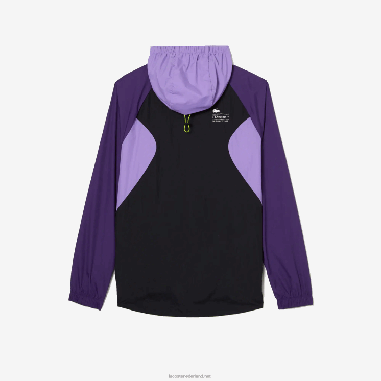 Lacoste opvouwbaar windjack 0828H1255 zwart paars 6kb Heren