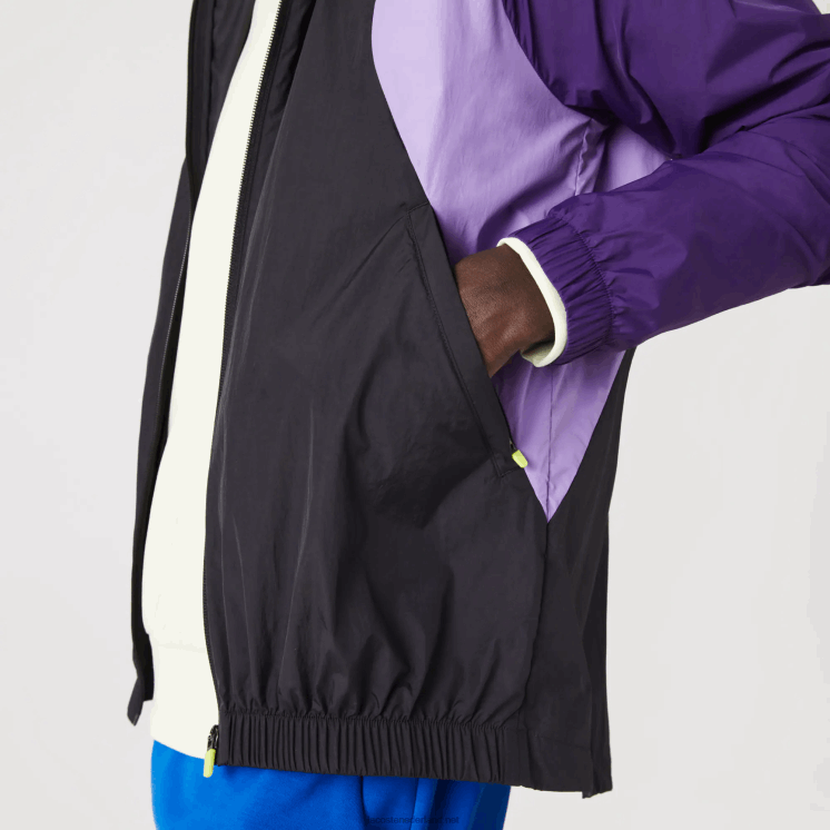 Lacoste opvouwbaar windjack 0828H1255 zwart paars 6kb Heren