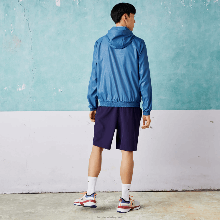 Lacoste sport novak djokovic waterafstotend windjack 0828H1298 blauw wit q6t Heren