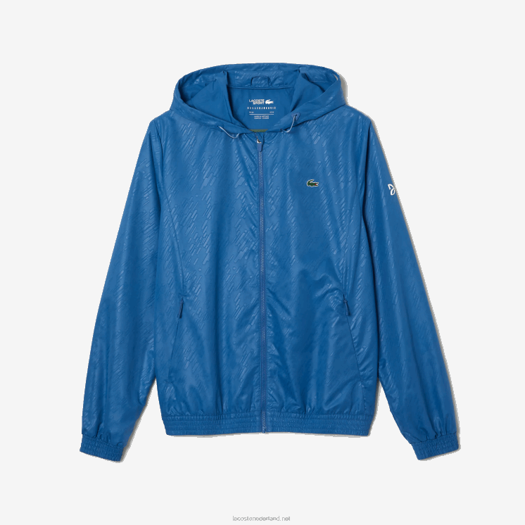 Lacoste sport novak djokovic waterafstotend windjack 0828H1298 blauw wit q6t Heren