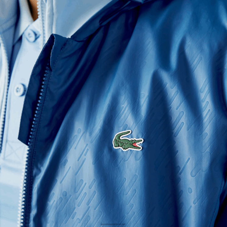 Lacoste sport novak djokovic waterafstotend windjack 0828H1298 blauw wit q6t Heren