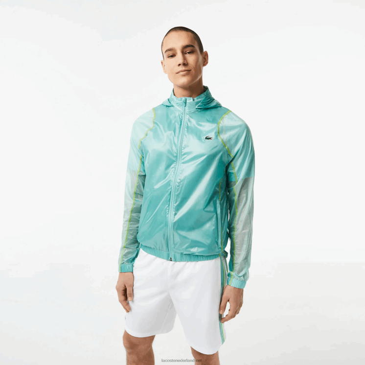 Lacoste sport waterdicht windjack met capuchon 0828H1 mint br8 Heren