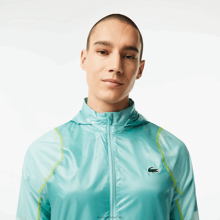 Lacoste sport waterdicht windjack met capuchon 0828H1 mint br8 Heren