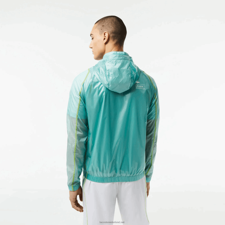 Lacoste sport waterdicht windjack met capuchon 0828H1 mint br8 Heren