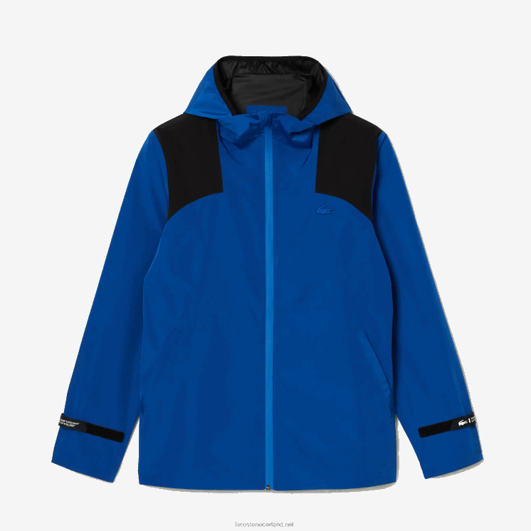 Lacoste waterdichte sportieve windbreaker 0828H403 blauw zwart 6j4 Heren