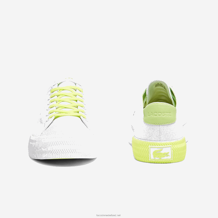 Lacoste gripshot canvas en leren sneakers 0828H1889 wit & lichtgeel 2u8 Heren