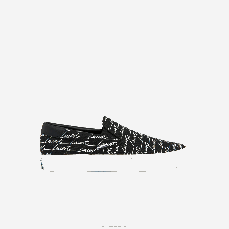 Lacoste jump serve canvas en synthetische slip on 0828H1828 zwart-wit 312 Heren