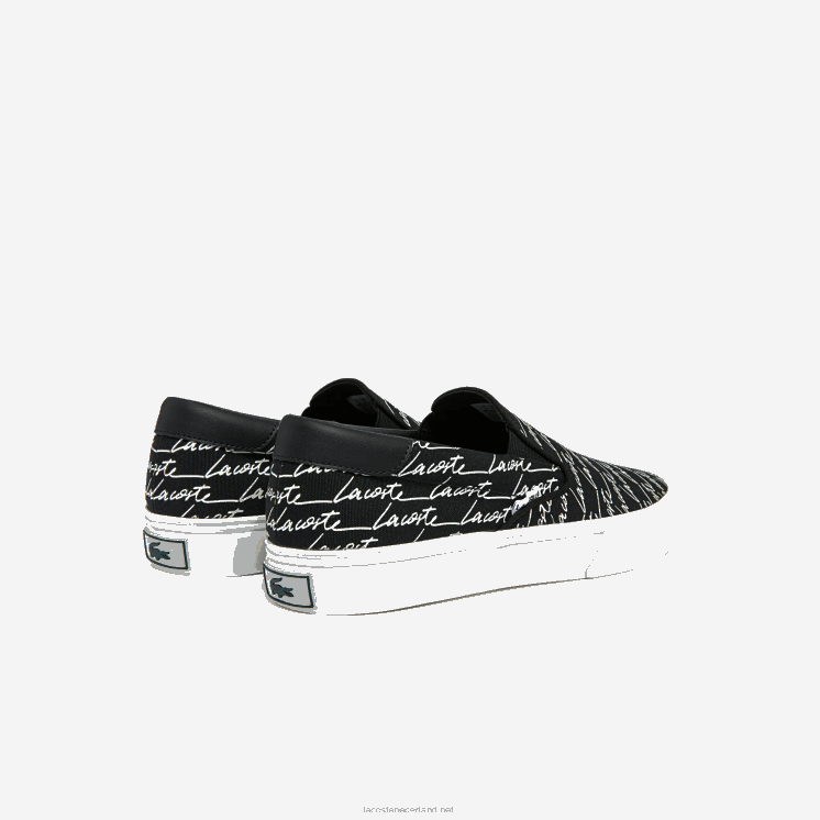 Lacoste jump serve canvas en synthetische slip on 0828H1828 zwart-wit 312 Heren