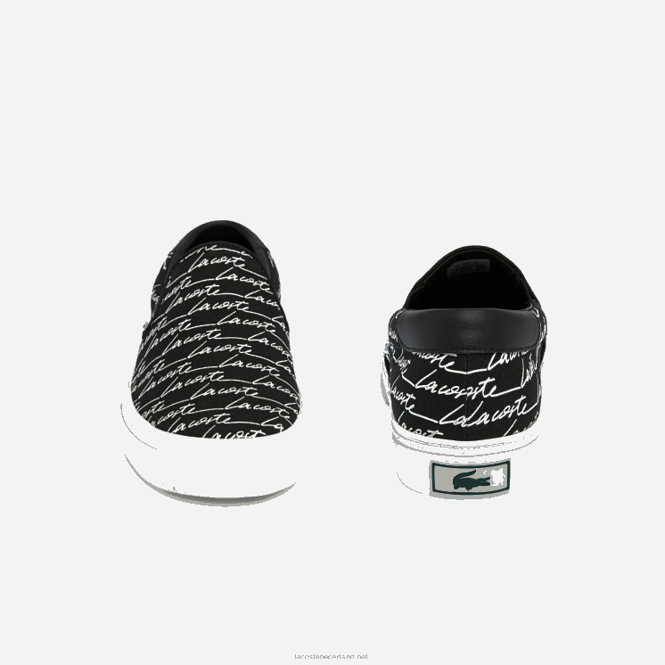 Lacoste jump serve canvas en synthetische slip on 0828H1828 zwart-wit 312 Heren