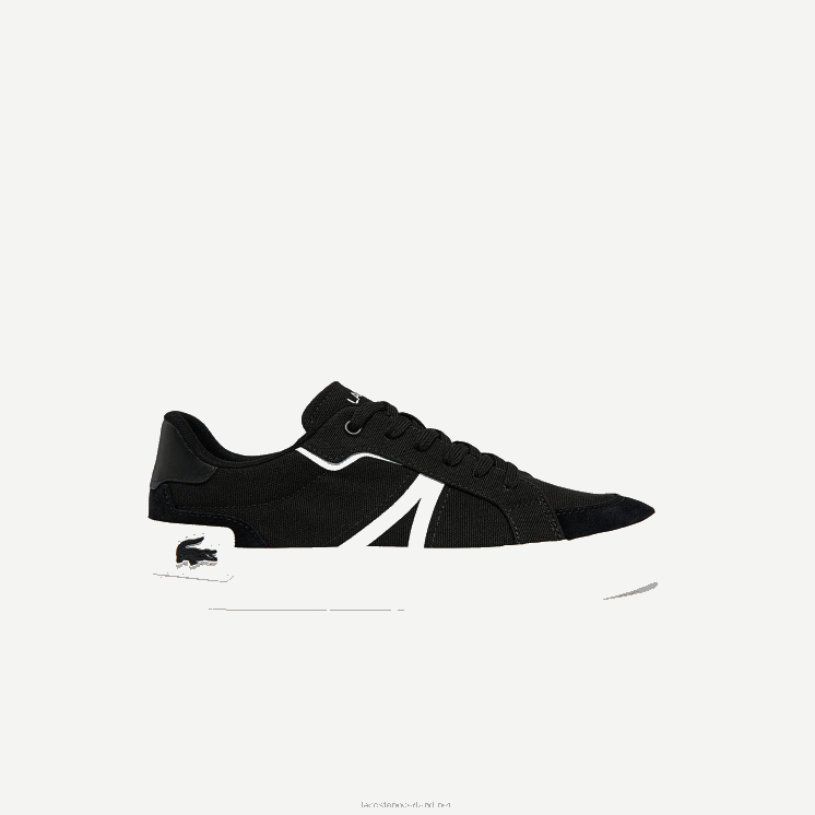Lacoste l004 canvas sneakers 0828H1801 zwart-wit 312 Heren
