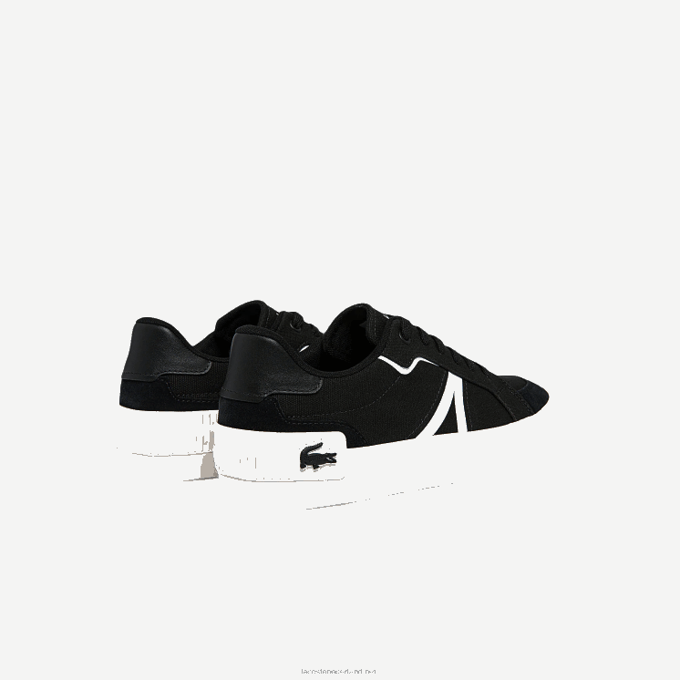 Lacoste l004 canvas sneakers 0828H1801 zwart-wit 312 Heren