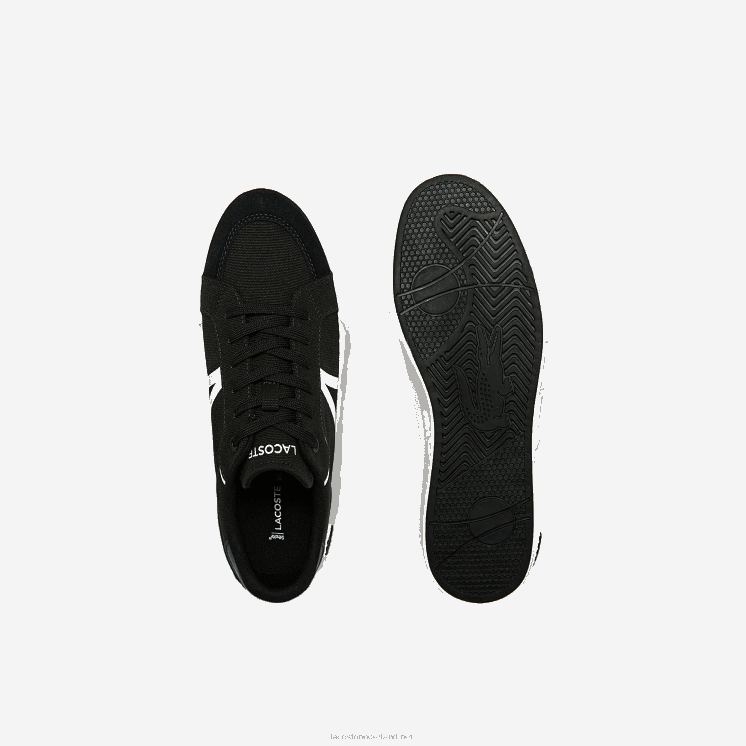 Lacoste l004 canvas sneakers 0828H1801 zwart-wit 312 Heren