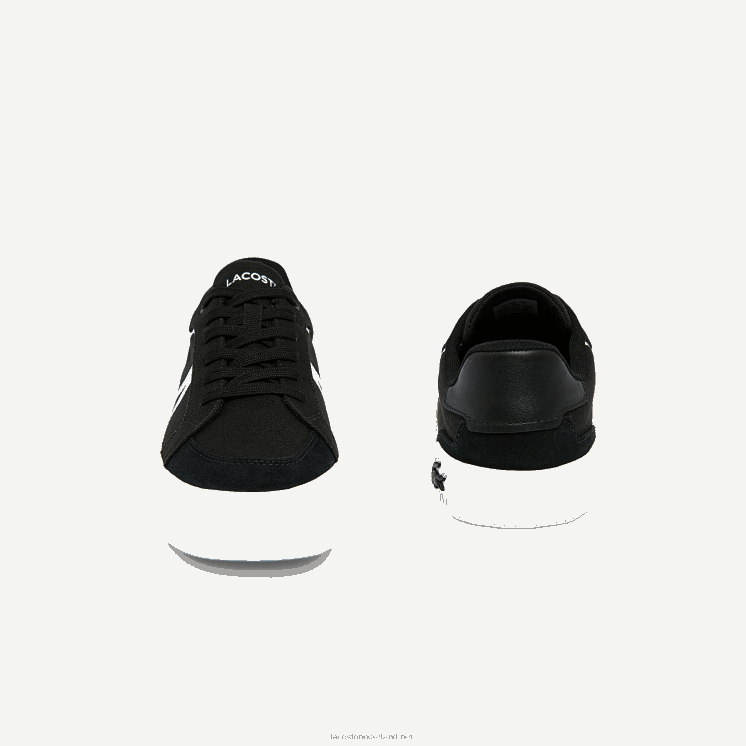 Lacoste l004 canvas sneakers 0828H1801 zwart-wit 312 Heren
