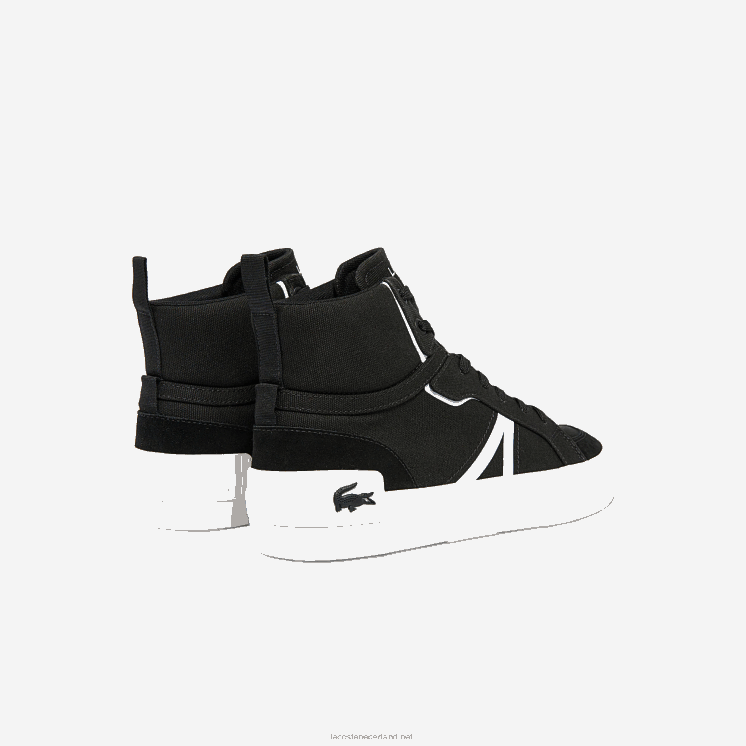 Lacoste l004 halfhoge canvas sneakers 0828H1804 zwart-wit 312 Heren