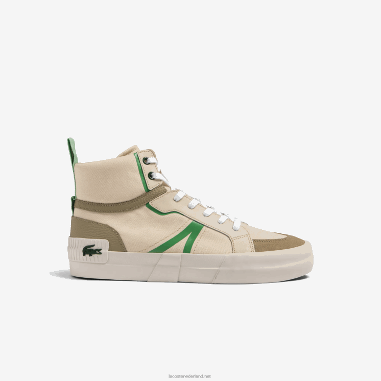Lacoste l004 midden sneakers van textiel 0828H1753 Het bruin/grn af6 Heren