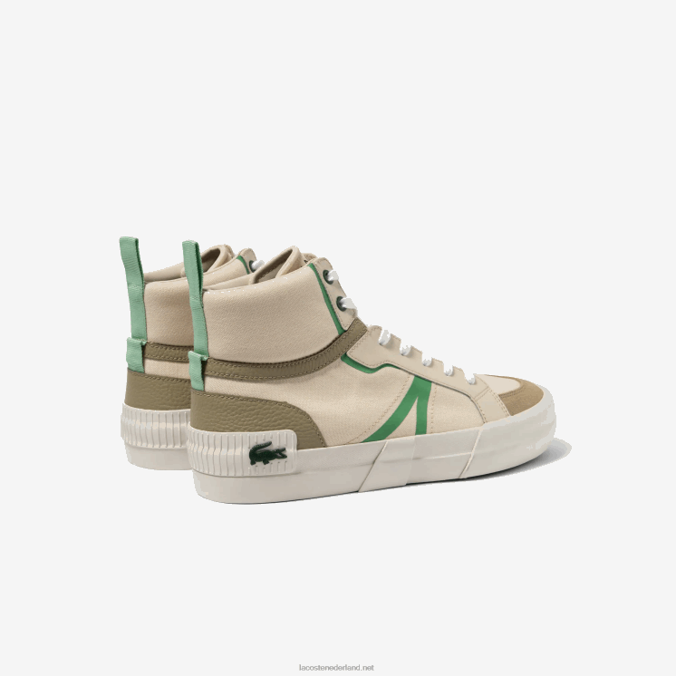 Lacoste l004 midden sneakers van textiel 0828H1753 Het bruin/grn af6 Heren