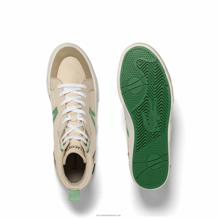 Lacoste l004 midden sneakers van textiel 0828H1753 Het bruin/grn af6 Heren
