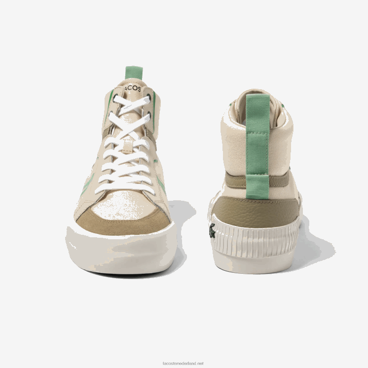 Lacoste l004 midden sneakers van textiel 0828H1753 Het bruin/grn af6 Heren
