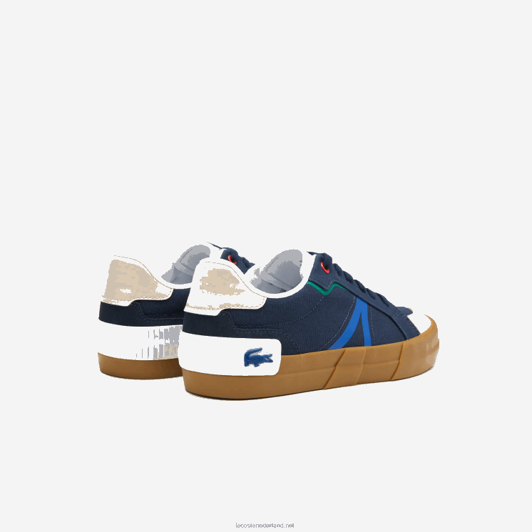 Lacoste l004 sneakers met rubberen zool van textiel 0828H1856 marine kauwgom gu1 Heren
