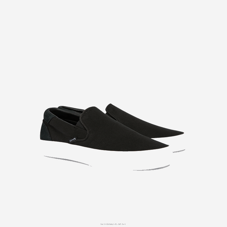 Lacoste spring serve canvas slip op 0828H1871 zwart-wit 312 Heren