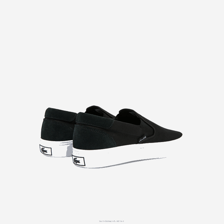 Lacoste spring serve canvas slip op 0828H1871 zwart-wit 312 Heren