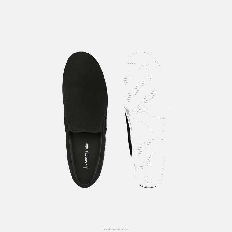 Lacoste spring serve canvas slip op 0828H1871 zwart-wit 312 Heren