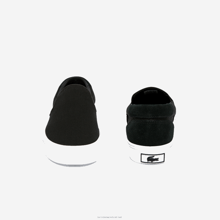 Lacoste spring serve canvas slip op 0828H1871 zwart-wit 312 Heren