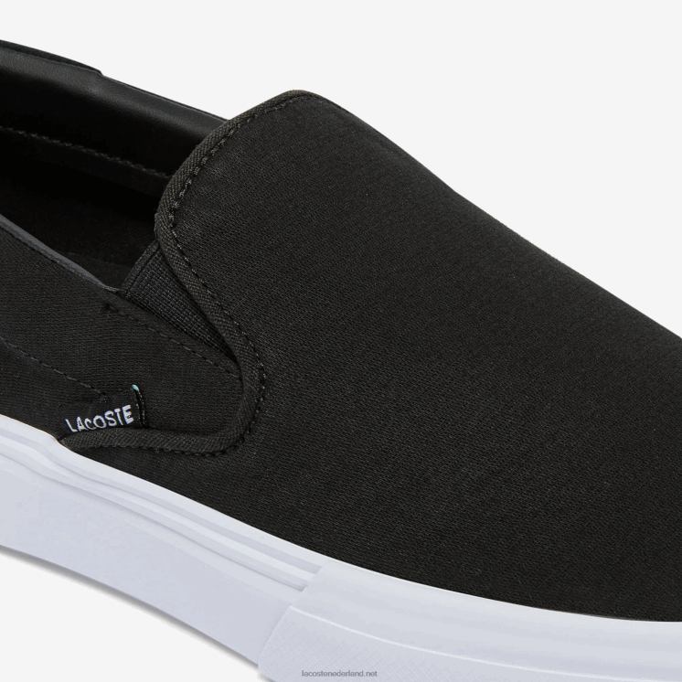 Lacoste spring serve canvas slip op 0828H1871 zwart-wit 312 Heren