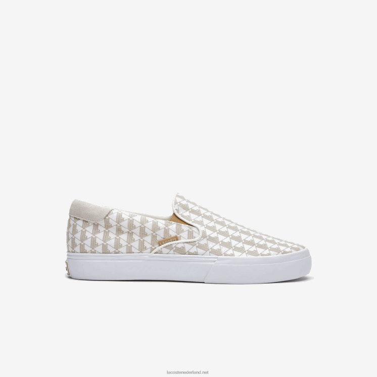 Lacoste spring serve textiel instapper 0828H1855 gebroken wit & wit 03a Heren