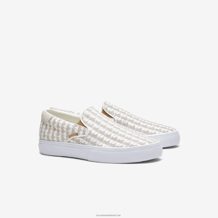 Lacoste spring serve textiel instapper 0828H1855 gebroken wit & wit 03a Heren