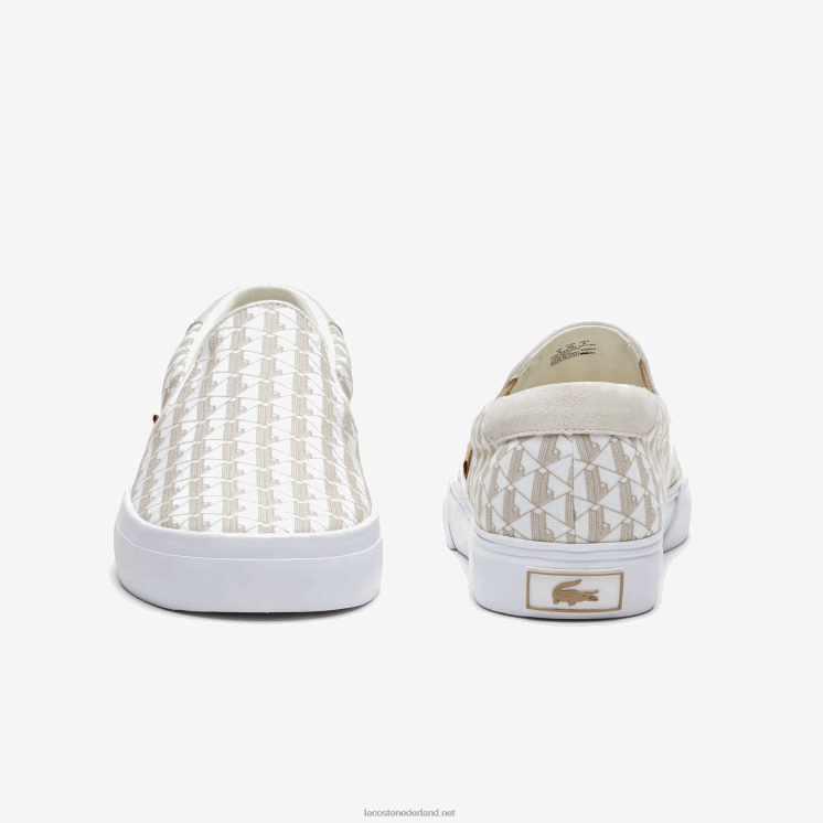 Lacoste spring serve textiel instapper 0828H1855 gebroken wit & wit 03a Heren