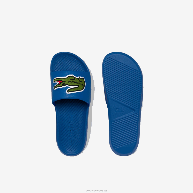 Lacoste Croco synthetisch logoband dia's 0828H1773 blauw groen bg3 Heren