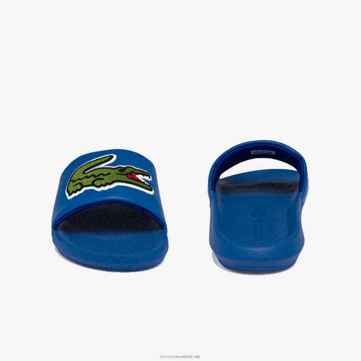 Lacoste Croco synthetisch logoband dia's 0828H1773 blauw groen bg3 Heren