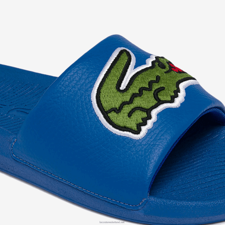Lacoste Croco synthetisch logoband dia's 0828H1773 blauw groen bg3 Heren