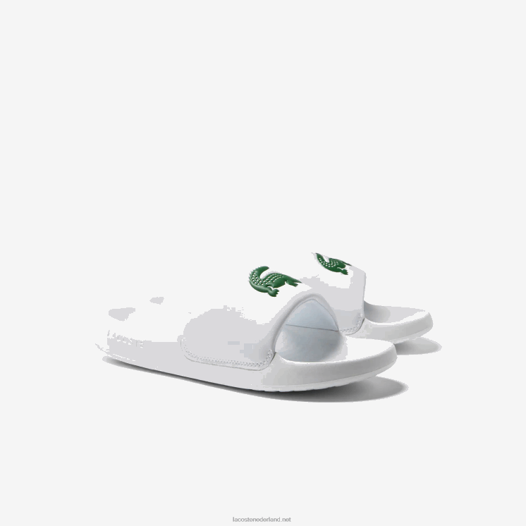 Lacoste croco 1.0 synthetische glijbanen 0828H1728 wit/groen 082 Heren