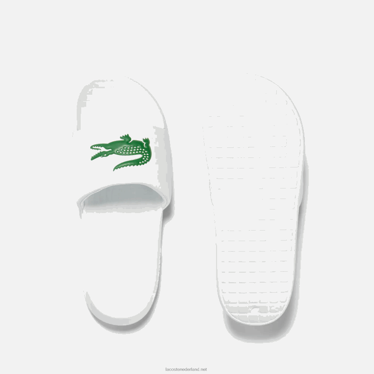 Lacoste croco 1.0 synthetische glijbanen 0828H1728 wit/groen 082 Heren