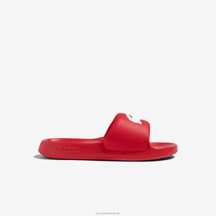 Lacoste croco 1.0 synthetische glijbanen 0828H1729 rood wit 17k Heren
