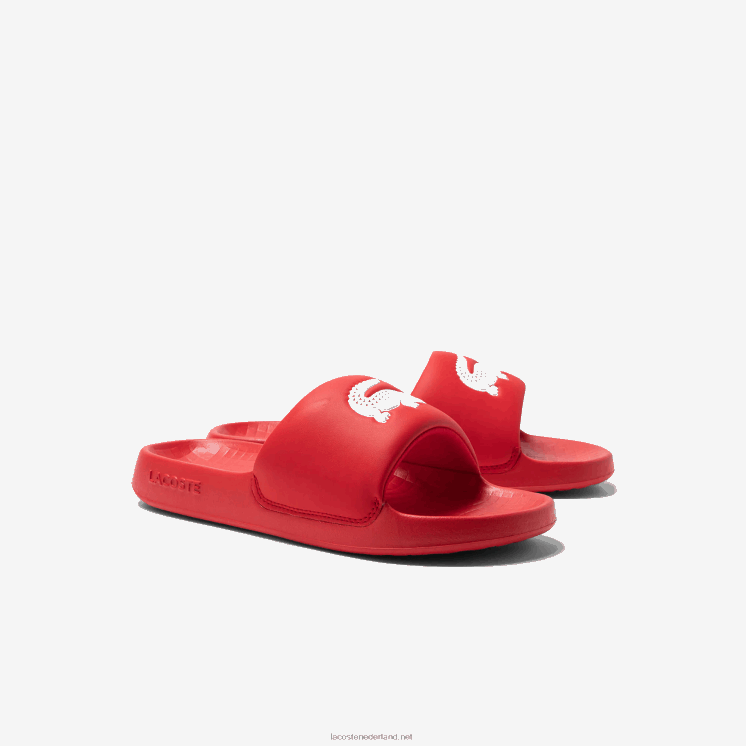 Lacoste croco 1.0 synthetische glijbanen 0828H1729 rood wit 17k Heren