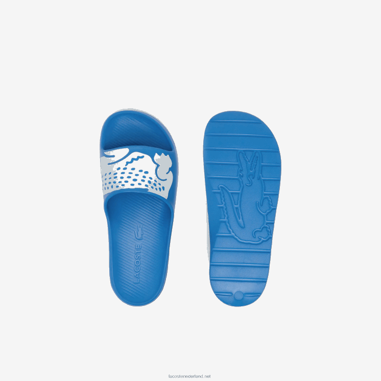Lacoste croco 2.0 synthetisch logobandjes 0828H1897 lichtblauw wit 2k7 Heren