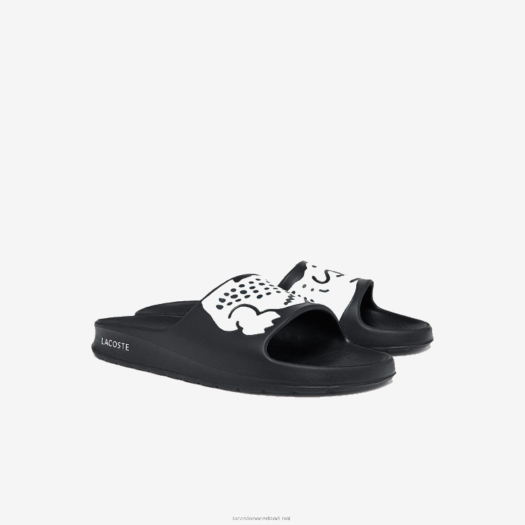 Lacoste croco 2.0 synthetische glijbanen 0828H1754 zwart-wit 312 Heren
