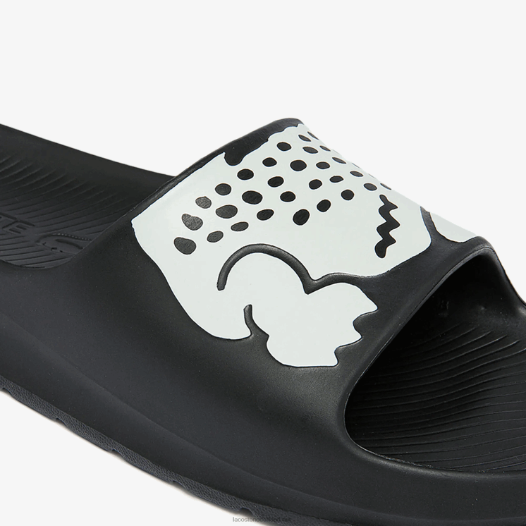 Lacoste croco 2.0 synthetische glijbanen 0828H1754 zwart-wit 312 Heren