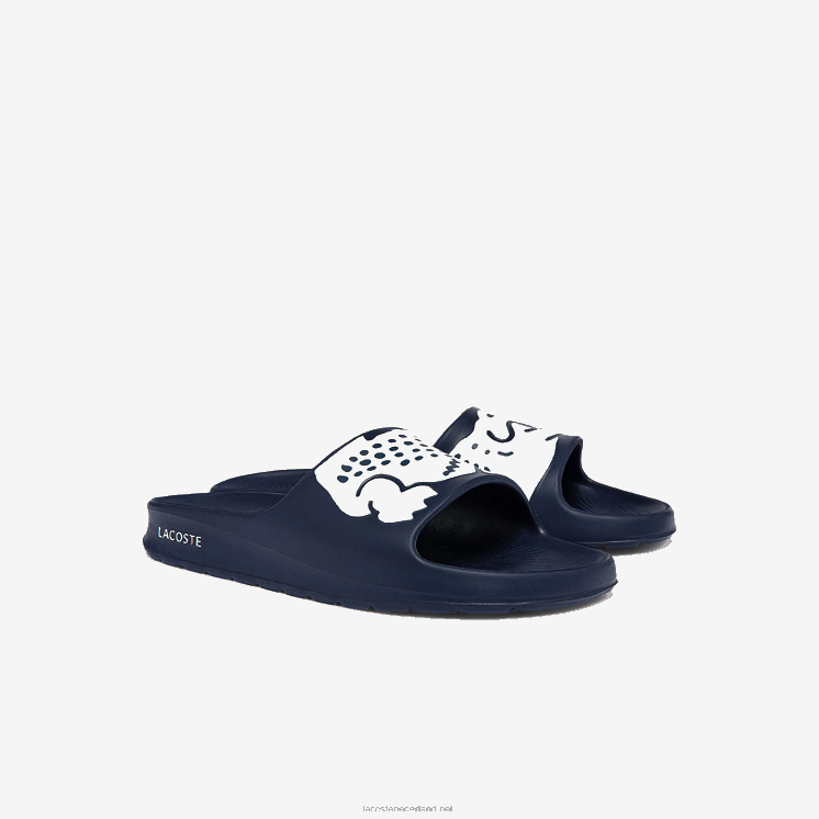 Lacoste croco 2.0 synthetische glijbanen 0828H1755 marine & wit 092 Heren