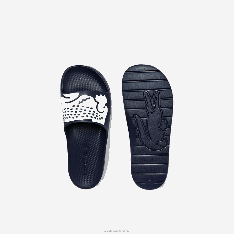 Lacoste croco 2.0 synthetische glijbanen 0828H1755 marine & wit 092 Heren