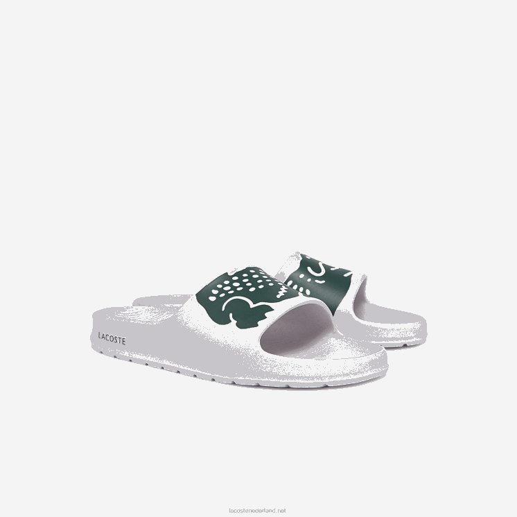 Lacoste croco 2.0 synthetische glijbanen 0828H1756 wit & donkergroen 1r5 Heren